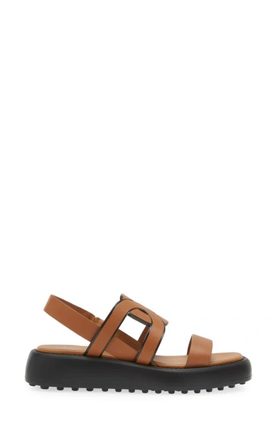 Shop Tod's Kate Chain Detail Sandal In Brown