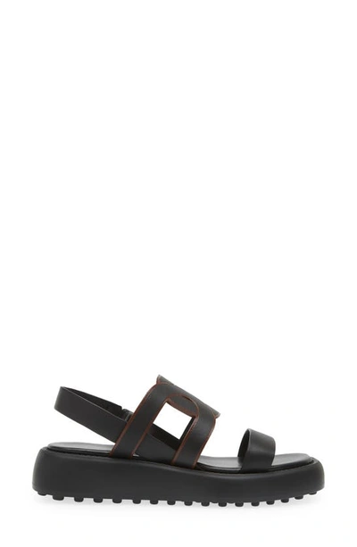 Shop Tod's Kate Chain Detail Slingback Sandal In Nero
