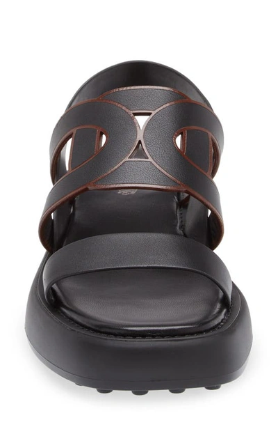 Tod's Kate Chain Detail Slingback Sandal In Nero