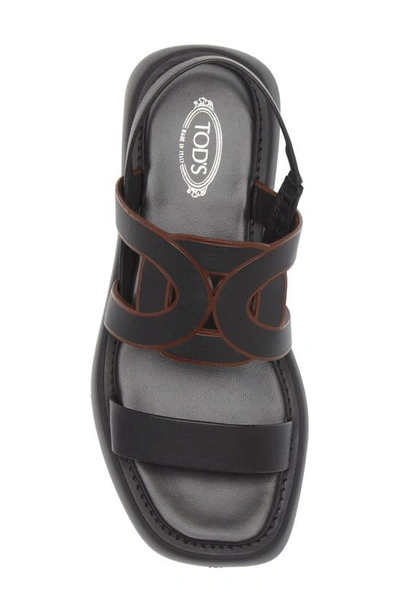 Shop Tod's Kate Chain Detail Slingback Sandal In Nero
