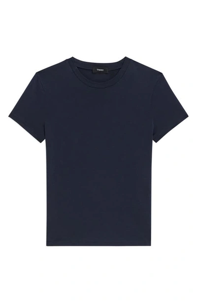 Shop Theory Tiny Apex Organic Pima Cotton T-shirt In Nocturne Navy