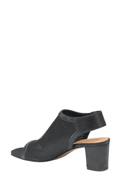 Shop Johnston & Murphy Evelyn Open Toe Bootie In Black Metallic Sheepskin