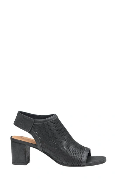 Johnston & Murphy Evelyn Open Toe Bootie In Black Metallic Sheepskin