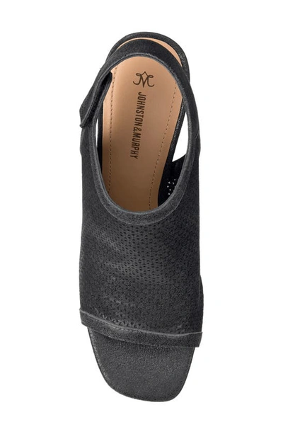 Johnston & Murphy Evelyn Open Toe Bootie In Black Metallic Sheepskin