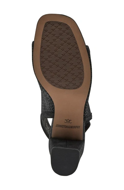 Johnston & Murphy Evelyn Open Toe Bootie In Black Metallic Sheepskin