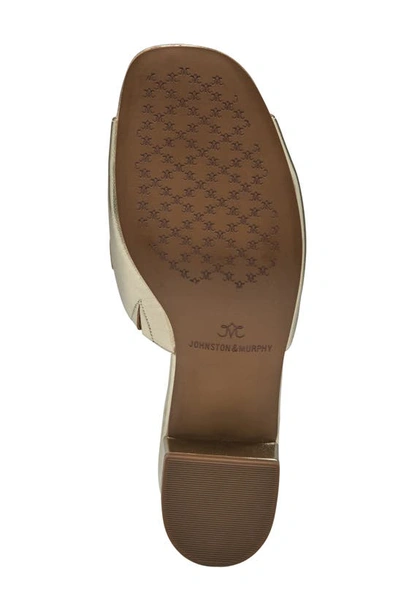 Johnston & Murphy Edith Block Heel Sandal In Gold Metallic Sheepskin