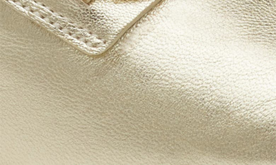 Johnston & Murphy Edith Block Heel Sandal In Gold Metallic Sheepskin