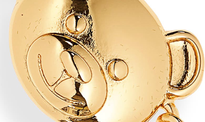 Shop Moschino Bijoux Bear Link Bracelet In Shiny Gold