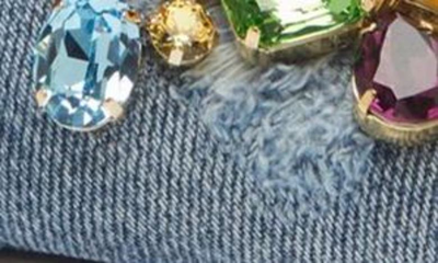 Dolce & Gabbana Crystal-embellished Denim Pumps In Denim Blue