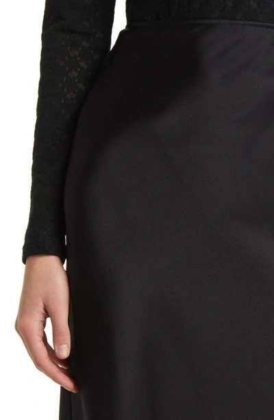Shop Frame '90s Bias Cut Silk Pencil Skirt In Black