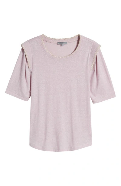 Shop Wit & Wisdom Embroidered Relaxed Fit T-shirt In Heather Smokey Lavender