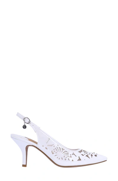 J. Reneé Vanani Slingback Pointed Cap Toe Pump In White