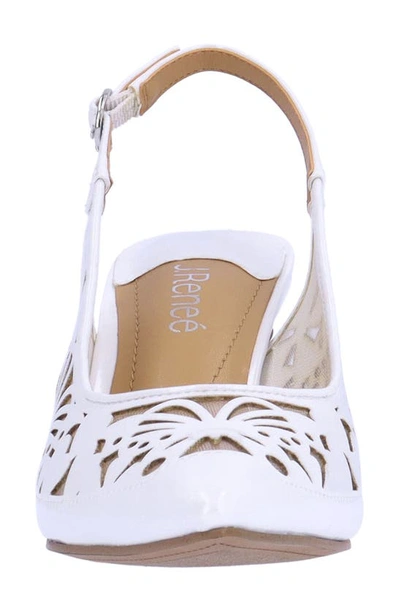 J. Reneé Vanani Slingback Pointed Cap Toe Pump In White
