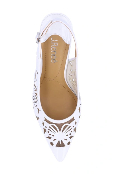 J. Reneé Vanani Slingback Pointed Cap Toe Pump In White