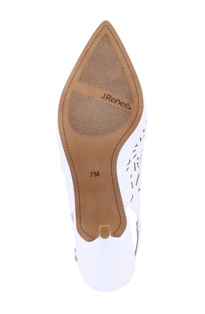 J. Reneé Vanani Slingback Pointed Cap Toe Pump In White