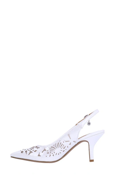 J. Reneé Vanani Slingback Pointed Cap Toe Pump In White