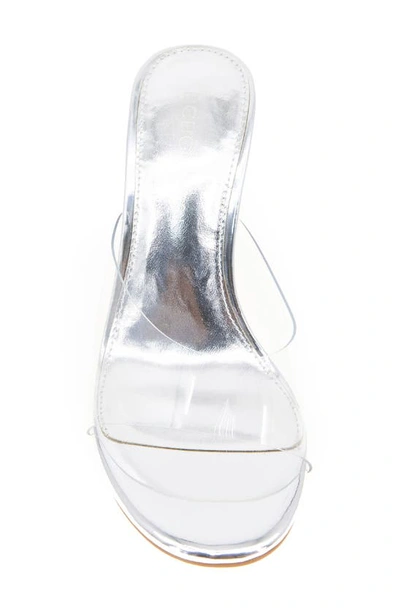 Shop Bcbgeneration Martina Sandal In Clear/ Silver