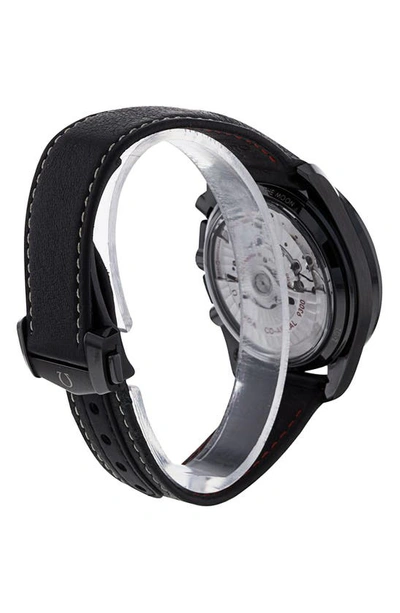 Shop Watchfinder & Co. Omega  Speedmaster Dark Side Of The Moon Leather Strap Watch, 44mm In Black