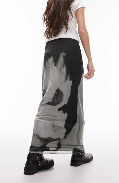 Shop Topshop Jersey Mesh Maxi Skirt In Grey