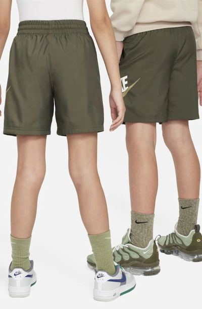 Shop Nike Kids' Woven Shorts In Cargo Khaki