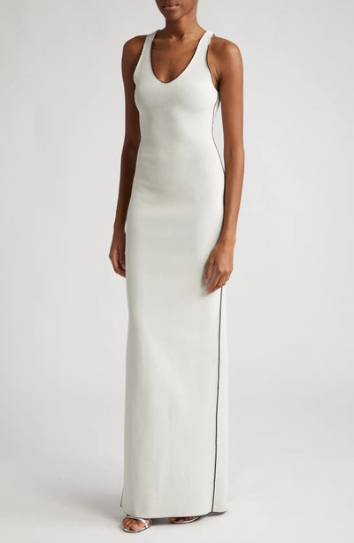 Shop Brandon Maxwell Reversible Knit Column Dress In Black White