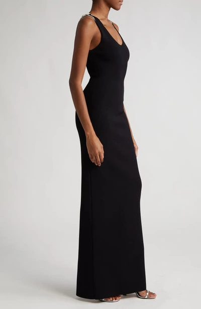 Shop Brandon Maxwell Reversible Knit Column Dress In Black White