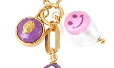 Shop Kurt Geiger Mushroom Charm Pendant Necklace In Purple