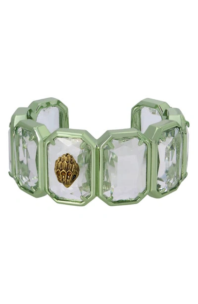 Shop Kurt Geiger Rectangle Cuff Bracelet In Light Green