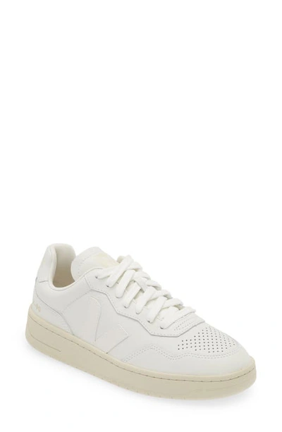 Shop Veja V-90 Leather Sneaker In Extra White