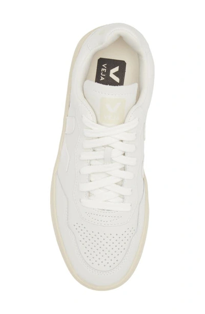 Shop Veja V-90 Leather Sneaker In Extra White