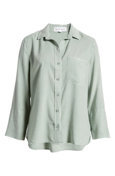 Shop Bella Dahl Shirttail Button-up Shirt In Oasis Green