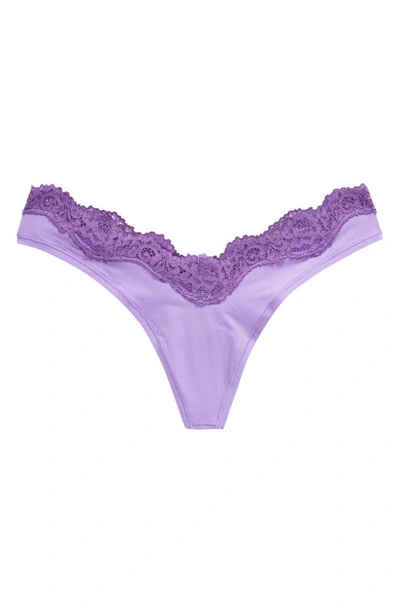 Shop Skims Fits Everybody Lace Thong In Ultra Violet Multi