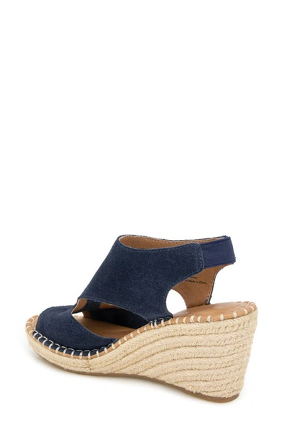 Gentle Souls By Kenneth Cole Cody Espadrille Wedge Sandal In Navy Suede