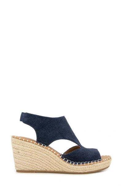 Gentle Souls By Kenneth Cole Cody Espadrille Wedge Sandal In Navy Suede