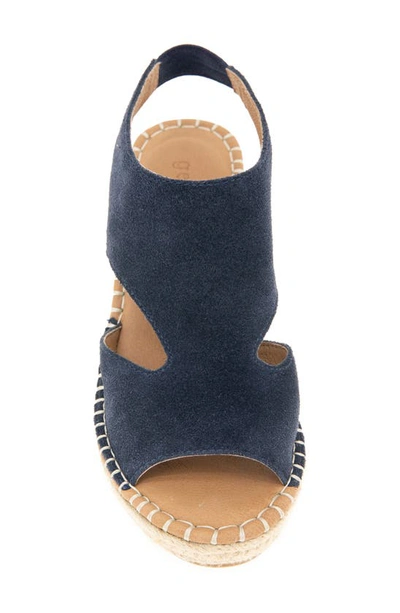 Gentle Souls By Kenneth Cole Cody Espadrille Wedge Sandal In Navy Suede