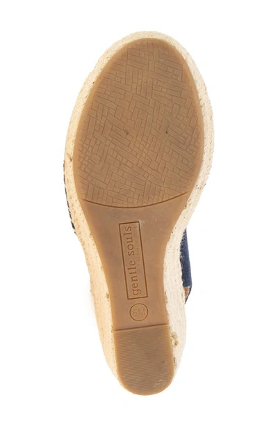 Shop Gentle Souls By Kenneth Cole Cody Espadrille Wedge Sandal In Navy Suede