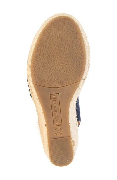 Gentle Souls By Kenneth Cole Cody Espadrille Wedge Sandal In Navy Suede