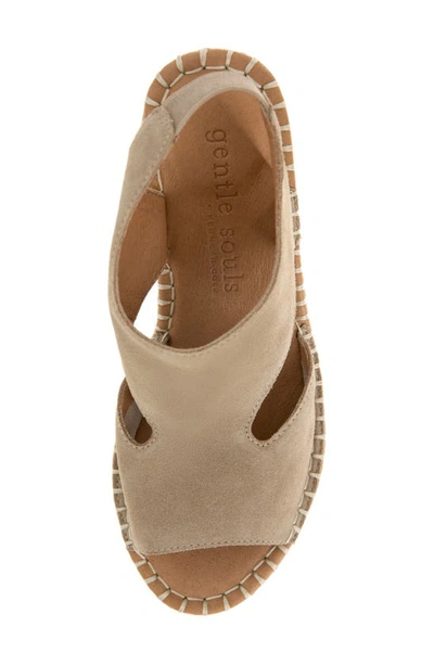 Gentle Souls By Kenneth Cole Cody Espadrille Wedge Sandal In Mushroom Suede