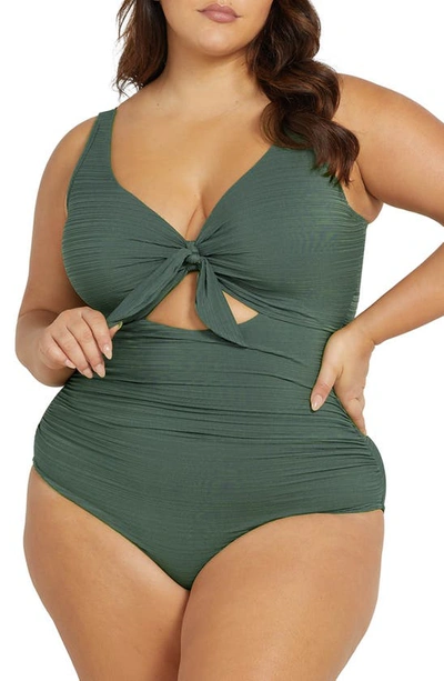 Shop Artesands Aria Cezanne One-piece Swimsuit In Olive