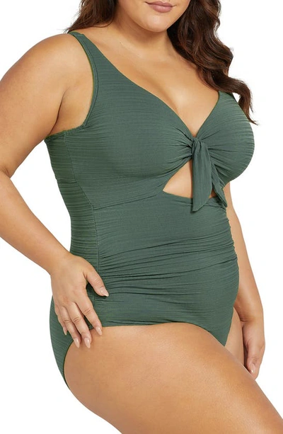 Shop Artesands Aria Cezanne One-piece Swimsuit In Olive