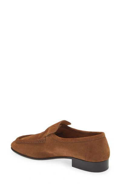 The Row New Soft Suede Loafers In Bark