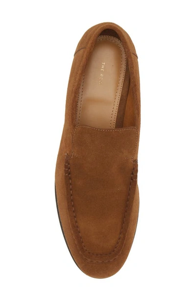 The Row New Soft Suede Loafers In Bark