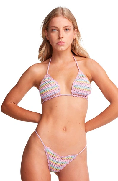 Capittana Beatriz Reversible Crochet Bikini Bottoms In Purple