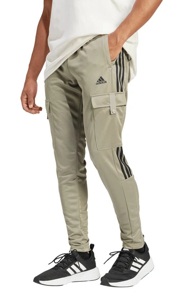 Shop Adidas Originals Sportswear Tiro Recycled Polyester Cargo Track Pants In Silver Pebble/ Black