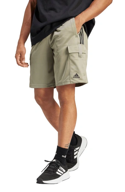 Shop Adidas Originals Sportswear Tiro Recycled Polyester Cargo Shorts In Silver Pebble/ Black