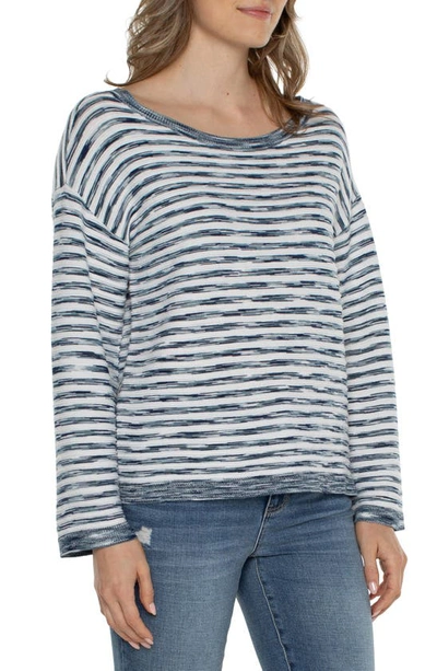 Shop Liverpool Los Angeles Stripe Sweater In Ocean Blu Sp Dy