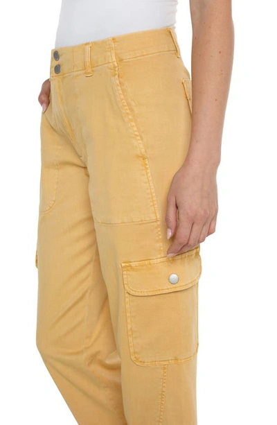 Shop Liverpool Los Angeles Utility Stretch Twill Crop Cargo Pants In Flaxen Gold