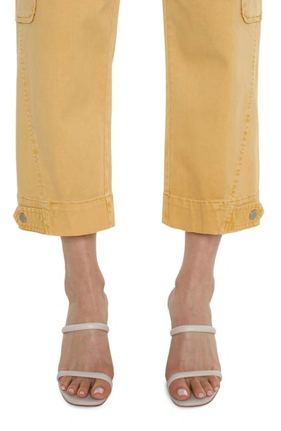 Shop Liverpool Los Angeles Utility Stretch Twill Crop Cargo Pants In Flaxen Gold