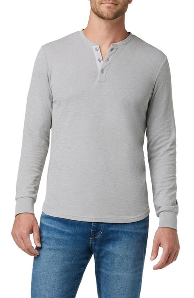 Shop Joe's Double Face Thermal Henley Shirt In Ultimate Grey
