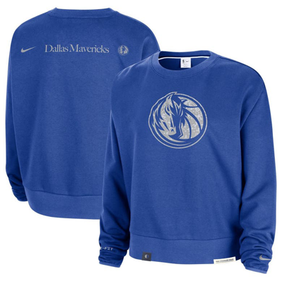 Shop Nike Blue Dallas Mavericks Standard Issue Courtside Performance Pullover Sweatshirt